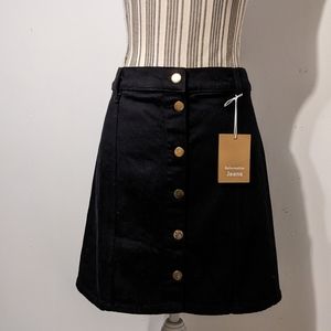 Reformation black denim skirt nwt